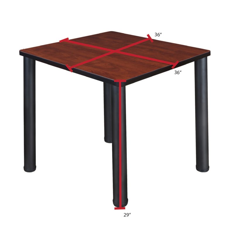 Regency Kee Versatile Breakroom Table and Zeng Stack Chairs 36" W x 36" D x 29" H (REG - TB3636P - 44) - SchoolOutlet
