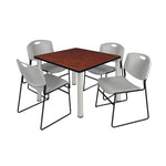 Regency Kee Versatile Breakroom Table and Zeng Stack Chairs 36