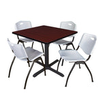 Regency Cain Square X - Base Breakroom Table with 4 M Stack Chairs 36