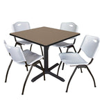 Regency Cain Square X - Base Breakroom Table with 4 M Stack Chairs 36