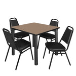 Regency Kee Versatile Breakroom Table and 4 Restaurant Stack Chairs 36