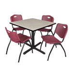 Regency Cain Square X - Base Breakroom Table with 4 M Stack Chairs 36