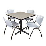Regency Cain Square X - Base Breakroom Table with 4 M Stack Chairs 36