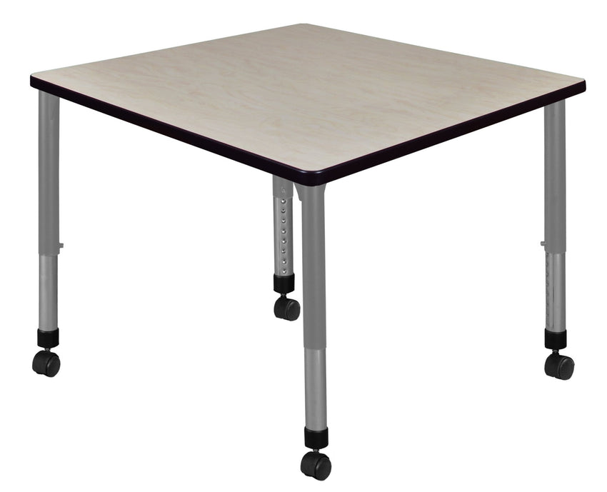 Regency Kee 36 in. Square Height Adjustable Mobile Classroom Activity Table - SchoolOutlet