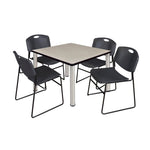Regency Kee Versatile Breakroom Table and Zeng Stack Chairs 36