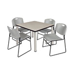 Regency Kee Versatile Breakroom Table and Zeng Stack Chairs 36