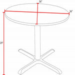 Regency Cain Round X Base Breakroom Table and Zeng Stack Chairs 36