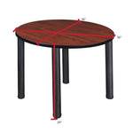 Regency Kee Round Versatile Breakroom Table with 4 Black Restaurant Stack Chairs 36