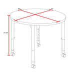 Regency Kee Round Mobile Height Adjustable Classroom Table 30