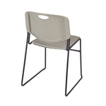 Regency Cain Round Breakroom Table with X - Base and 4 Zeng Stack Chairs 42