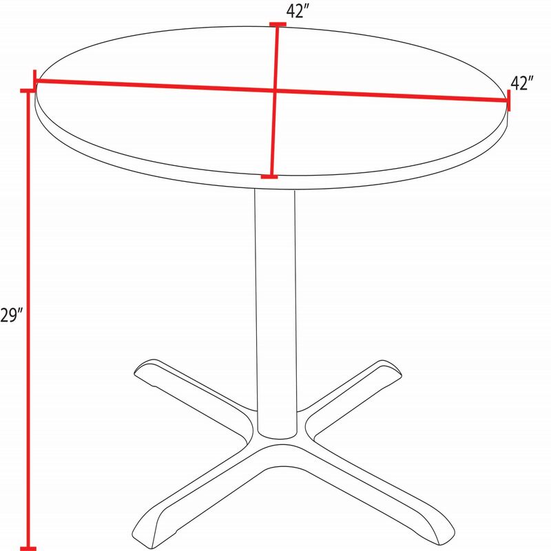 Regency Cain Round Breakroom Table with X - Base and 4 M Stack Chairs 42"W x 42"D x 29"H (REG - TB42R - 47) - SchoolOutlet