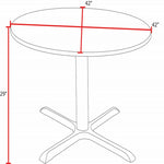 Regency Cain Round Breakroom Table with X - Base and 4 M Stack Chairs 42