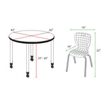 Regency Kee Round Mobile Adjustable Classroom Table and 4 Andy Stack Chairs 42