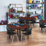 Regency Kee Round Mobile Adjustable Classroom Table and 4 Andy Stack Chairs 42