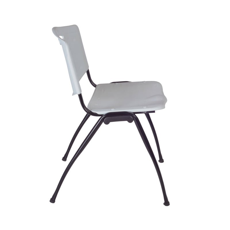 Regency Kee Round Breakroom Table with Post Legs and 4 M Stack Chairs 42"W x 42"D x 29"H (REG - TB42R - 47) - SchoolOutlet