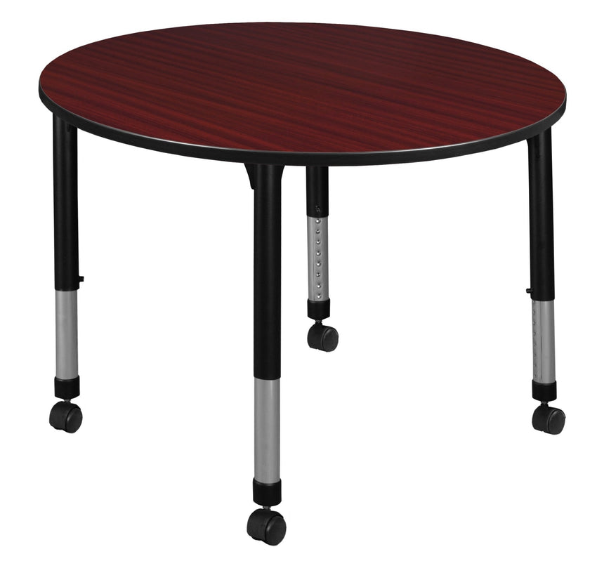 Regency Kee 42 in. Round Height Adjustable Mobile Classroom Activity Table - SchoolOutlet