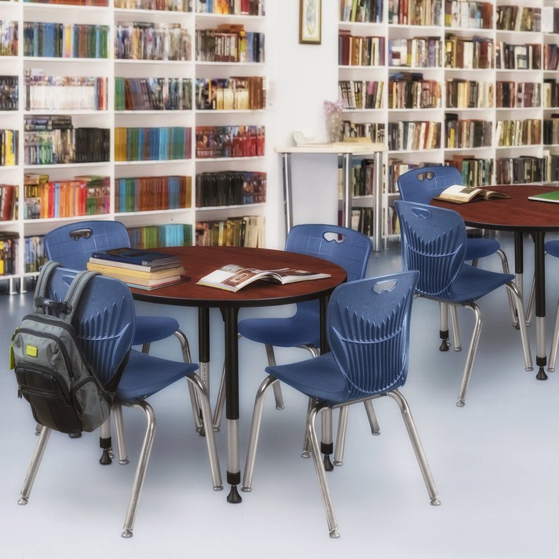 Regency Kee Round Mobile Adjustable Classroom Table 42"W x 42"D x 23" - 34"H (REG - TB42R) - SchoolOutlet