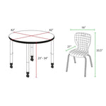 Regency Kee Round Mobile Adjustable Classroom Table and 4 Andy Stack Chairs 42
