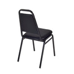 Regency Cain Square Breakroom Table with X - Base and 4 Black Restaurant Stack Chairs 48