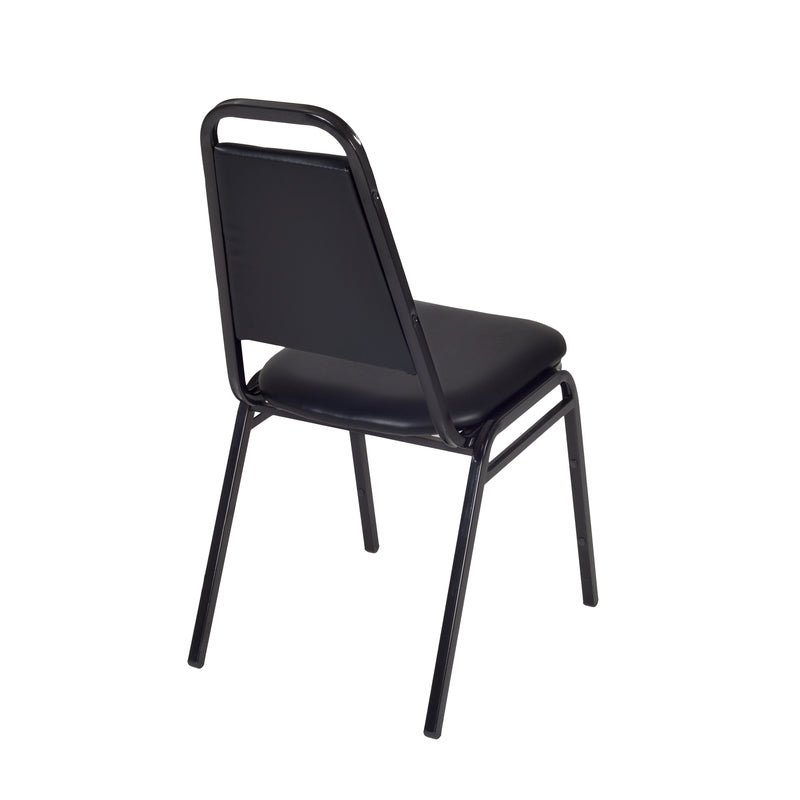 Regency Kee Square Breakroom Table with 4 Black Restaurant Stack Chairs 48" W x 48" D x 29" H (REG - TB4848 - 29) - SchoolOutlet