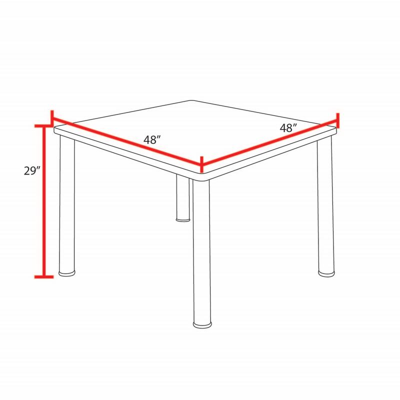 Regency Kee Professional Square Breakroom Table with 4 Zeng Stack Chairs 48" W x 48" D x 29" H (REG - TB4848 - 44) - SchoolOutlet