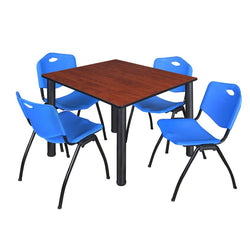 Regency Kee Flexible Square Breakroom Table with 4 M Stack Chairs 48" W x 48" D x 29" H (REG-TB4848-47)