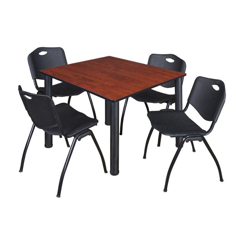 Regency Kee Flexible Square Breakroom Table with 4 M Stack Chairs 48" W x 48" D x 29" H (REG - TB4848 - 47) - SchoolOutlet