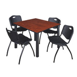 Regency Kee Flexible Square Breakroom Table with 4 M Stack Chairs 48