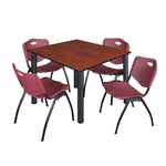 Regency Kee Flexible Square Breakroom Table with 4 M Stack Chairs 48