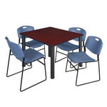 Regency Kee Professional Square Breakroom Table with 4 Zeng Stack Chairs 48
