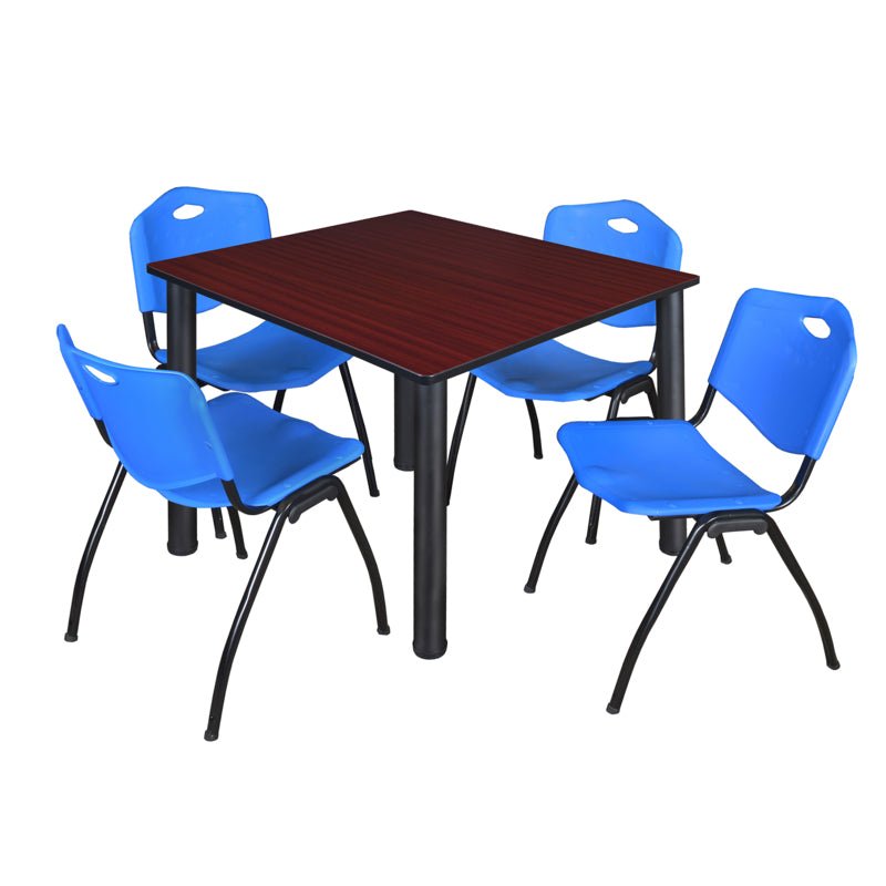 Regency Kee Flexible Square Breakroom Table with 4 M Stack Chairs 48" W x 48" D x 29" H (REG - TB4848 - 47) - SchoolOutlet