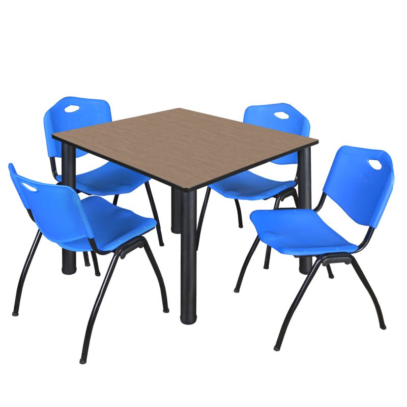 Regency Kee Flexible Square Breakroom Table with 4 M Stack Chairs 48" W x 48" D x 29" H (REG - TB4848 - 47) - SchoolOutlet