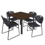 Regency Kee Professional Square Breakroom Table with 4 Zeng Stack Chairs 48