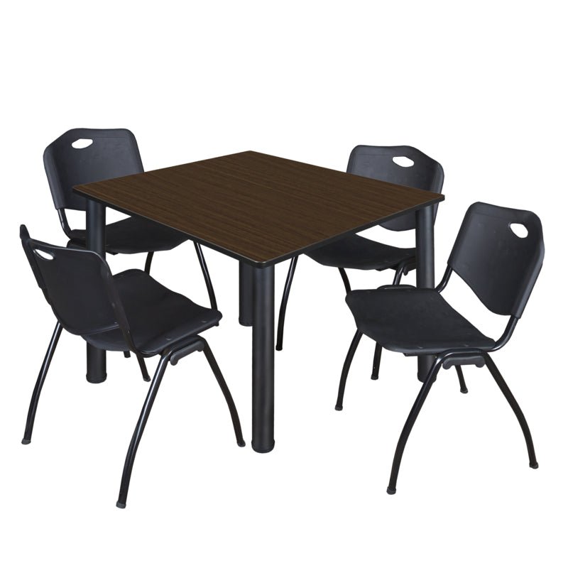 Regency Kee Flexible Square Breakroom Table with 4 M Stack Chairs 48" W x 48" D x 29" H (REG - TB4848 - 47) - SchoolOutlet
