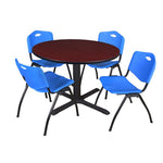 Regency Cain Versatile Round X - Base Breakroom Table with 4 M Stack Chairs 48