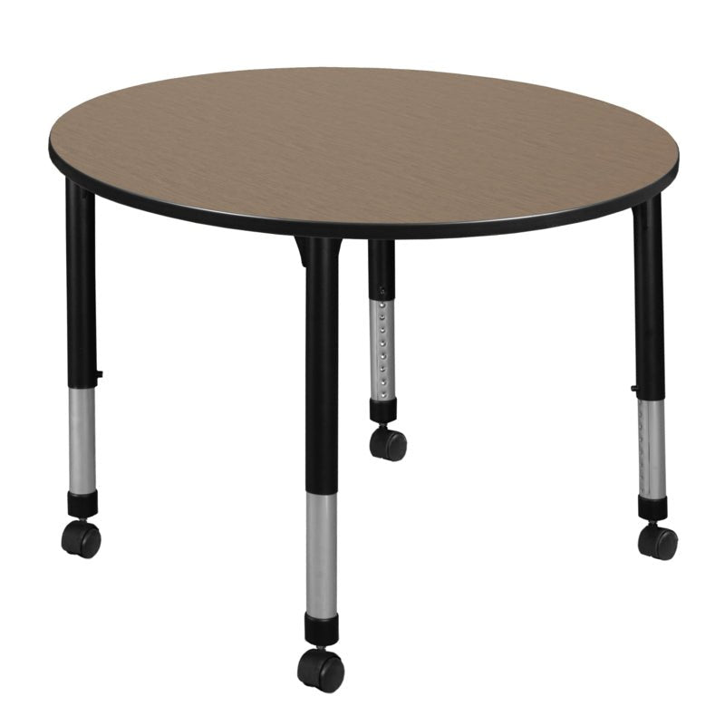 Regency Kee Mobile Round Height Adjustable Classroom Activity Table 48" W x 48" D x 23" - 34"H (REG - TB48R) - SchoolOutlet