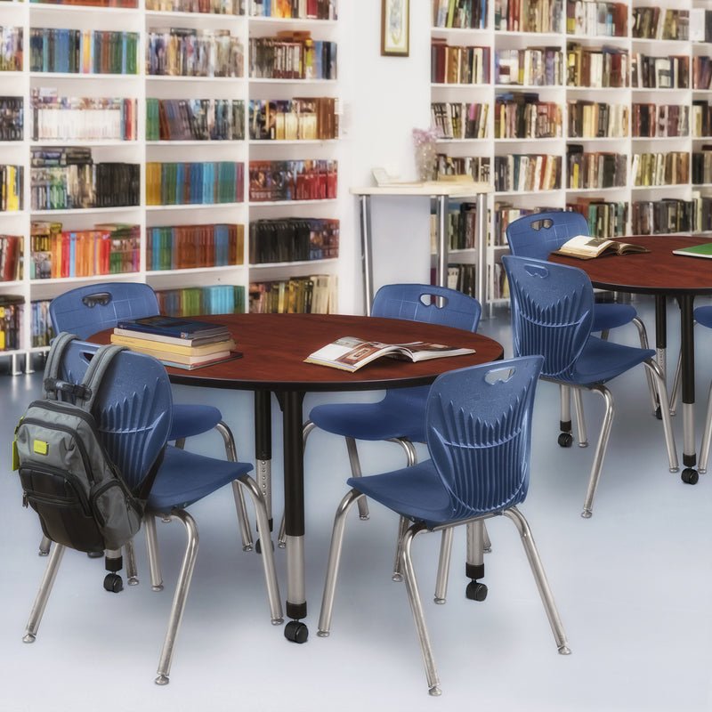 Regency Kee Mobile Round Height Adjustable Classroom Activity Table 48" W x 48" D x 23" - 34"H (REG - TB48R) - SchoolOutlet