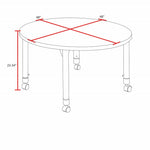 Regency Kee Mobile Round Height Adjustable Classroom Table with 4 Andy Stack Chairs 48