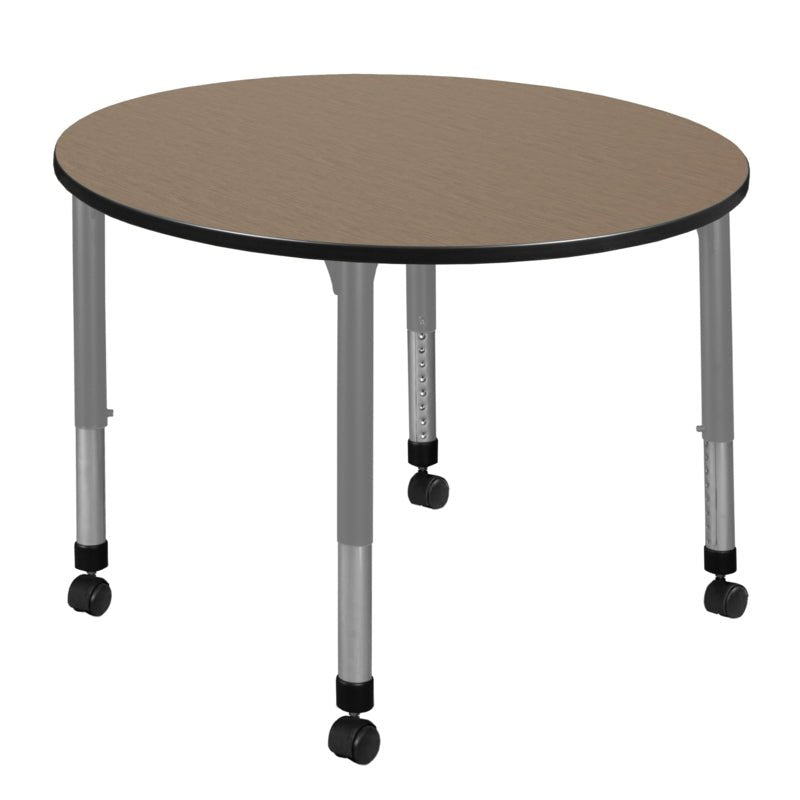 Regency Kee Mobile Round Height Adjustable Classroom Activity Table 48" W x 48" D x 23" - 34"H (REG - TB48R) - SchoolOutlet