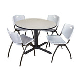 Regency Cain Versatile Round X - Base Breakroom Table with 4 M Stack Chairs 48