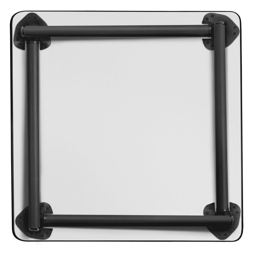 Regency Kee 30 in. Small Square Breakroom Table, Black Folding Legs - SchoolOutlet