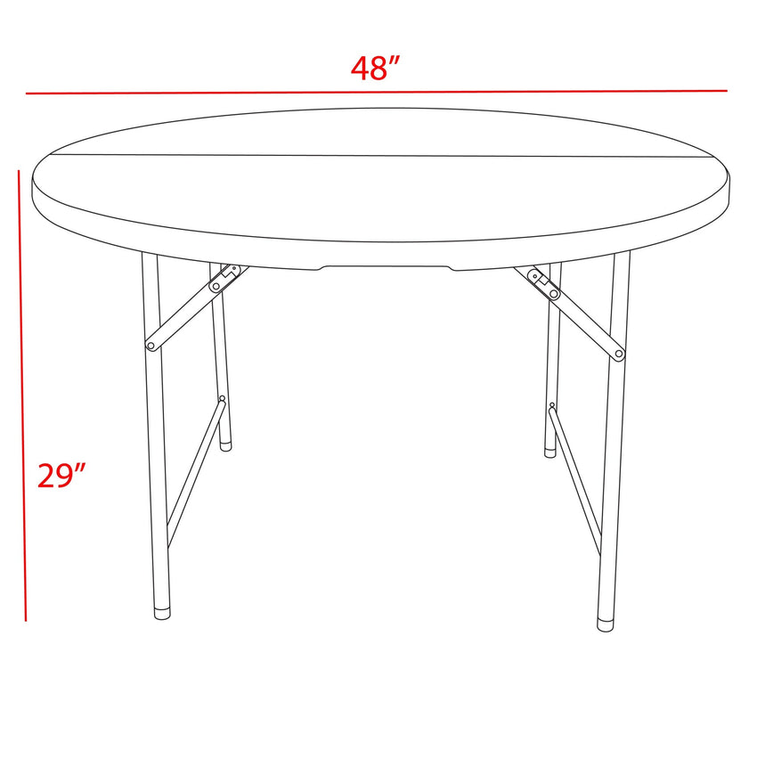 Regency Trestle 4 ft Round Folding Table 48"W x 48"D x 29"H (REG-TBM48RNDWH) - SchoolOutlet