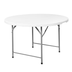 Regency Trestle 4 ft Round Folding Table 48"W x 48"D x 29"H (REG-TBM48RNDWH)