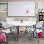 Regency Trestle 4 ft Round Folding Table and 4 Chairs Set 48