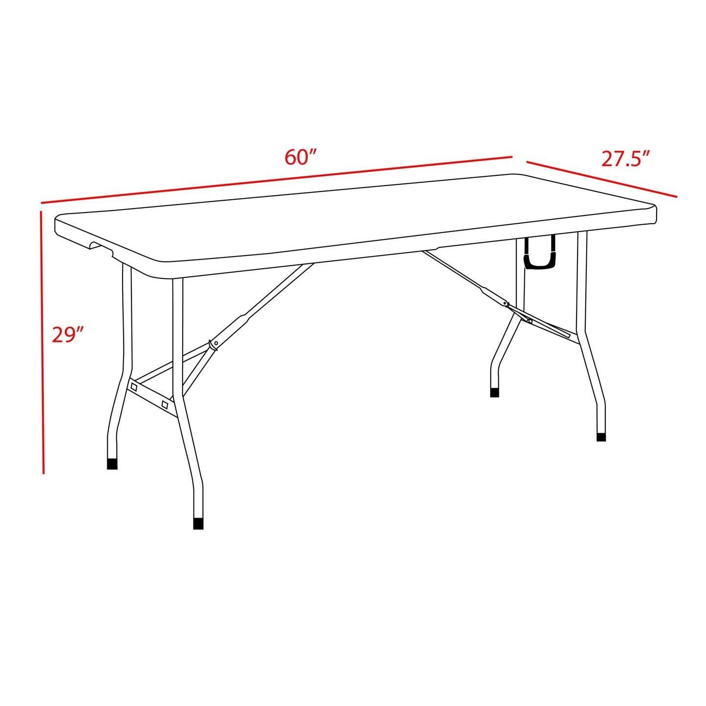 Regency Trestle 5 ft Folding Table 60"W x 27.5"D x 29"H (REG-TBM6029WH) - SchoolOutlet