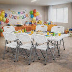 Regency Trestle 6 ft Folding Table and 6 Chairs Set 72