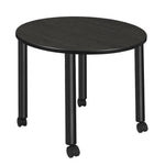 Regency Kee Medium 42 in. Round Breakroom Table, Black Mobile Legs - SchoolOutlet