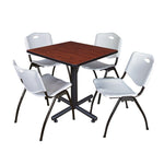 Regency Kobe Professional Square X - Base Breakroom Table with 4 M Stack Chairs 30