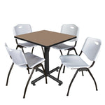 Regency Kobe Professional Square X - Base Breakroom Table with 4 M Stack Chairs 30
