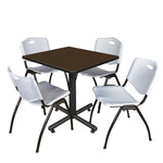Regency Kobe Professional Square X - Base Breakroom Table with 4 M Stack Chairs 30